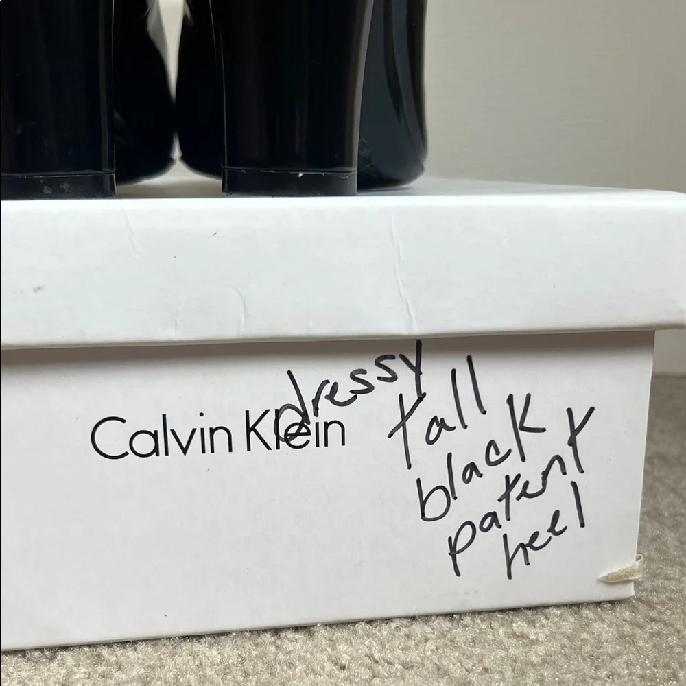Calvin Klein Chunky Patent 4” Heels “Olive” - Picture 8 of 8